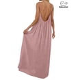 thumbnail image 2 of Backless Lounge Dress for Women Casual Linen Low Back House Dresses Sleeveless Backless Cami Dress, 2 of 4