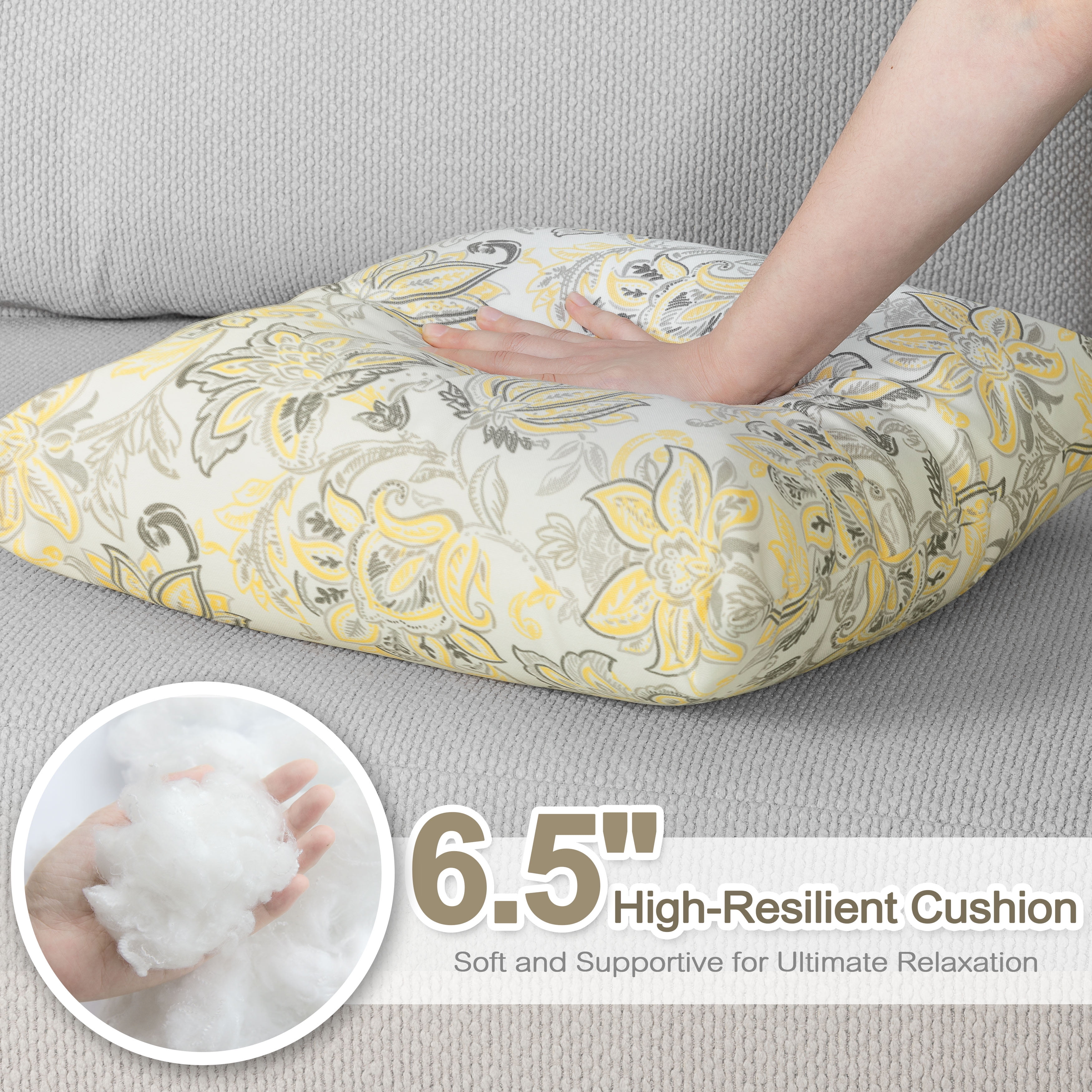 Nuu Garden Outdoor Patio Throw Pillows 17.3'' x 17.3'' x 6.5'' Set of 2 Throw Pillows with Inners Outside Bench Chair Decorative Cushions for Swing Deep Seat Bed Couch Sofa Indoor Outdoor Pillows