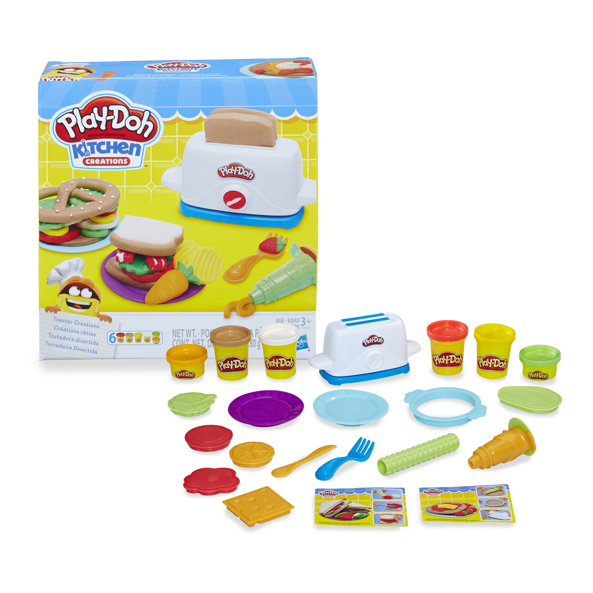 X1 Play-Doh Kitchen Creations Canister Play Food Set With 2 Non-toxic Colors for sale online