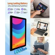 10 inch Android 13 Tablet, 4GB RAM 64GB ROM 1TB Expand, 2 in 1 Tablets with Keyboard,Quad-Core,2+8MP Dual Camera, 6000mAh,Bluetooth5.0,Wifi 6,1280x800 IPS 10.1 inch Tablet Pc with Case, Mouse,Stylus