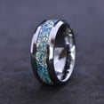 thumbnail image 2 of Genuine Crushed Raw Blue And White Sapphire Men's Tungsten Ring, Size 11, 2 of 5