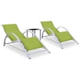 thumbnail image 1 of vidaXL Chaises Longues 2 Pcs avec Table Aluminium Vert, 1 of 5