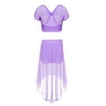 thumbnail image 2 of YiZYiF Girls Ballet Dance Outfit Crop Top with Mesh Skirt Lyrical Dance Dress, 2 of 7