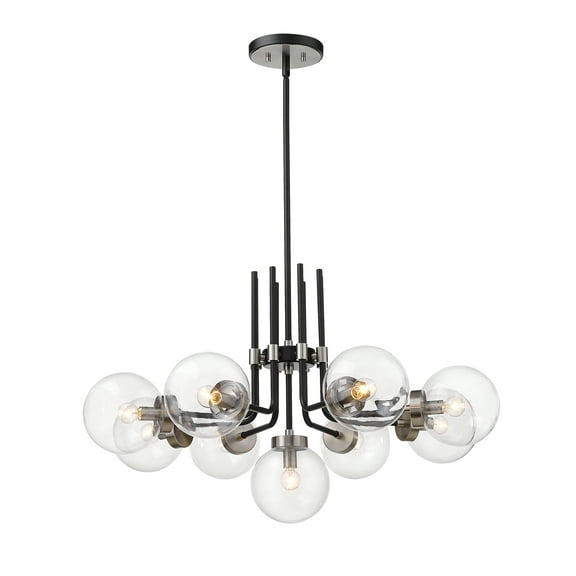 9 Light Chandelier Frame Finish Matte Black Brushed Nickel