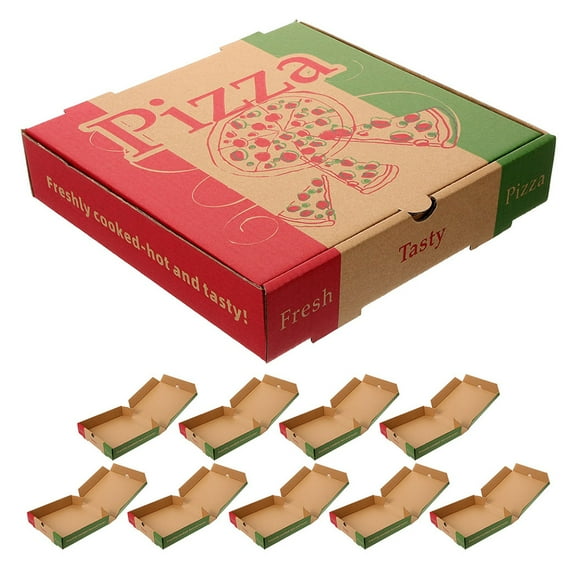 Amosfun 10Pcs Pizza Proofing Box Made from Thickened Paper Recyclable Material for Storage and Transport
