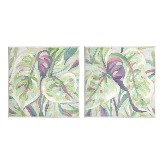 Stupell Industries Tropical Fronds Pattern Botanical & Floral Painting Unframed Art Print Wall Art, 12 x 12, Set of 2