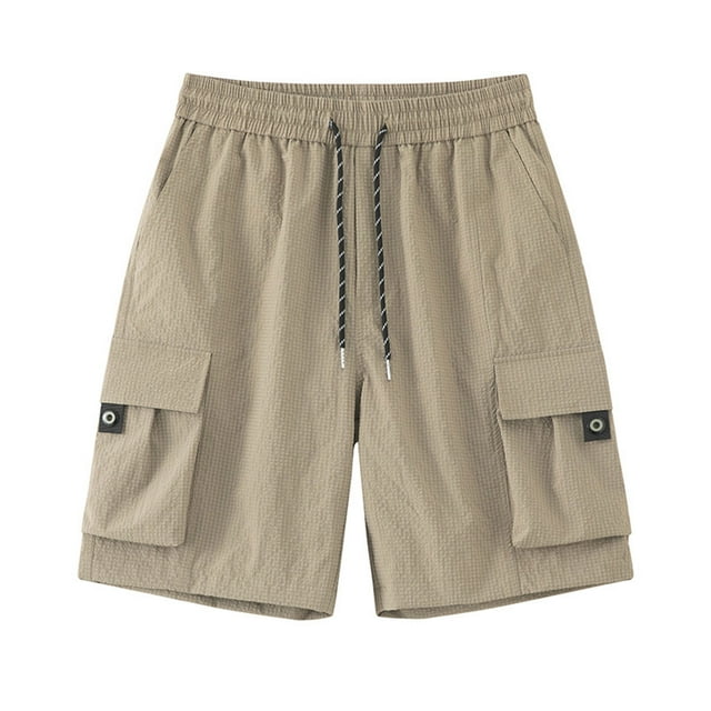 pstuiky Hombres bajos, Pantalones cortos de trabajo de color liso para hombre, estilo informal, para exteriores, con múltiples bolsillos, cinco cuartos Pantalones cortos de baloncesto