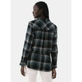 thumbnail image 3 of Time and Tru Women's Button Down Flannel Shirt with Long Sleeves, Sizes XS-3XL, 3 of 5