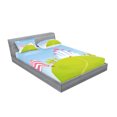 thumbnail image 2 of Ambesonne Cartoon Fitted Sheet & Pillow Sham Set, Hills Hot Air Balloon, Queen, Multicolor, 2 of 2
