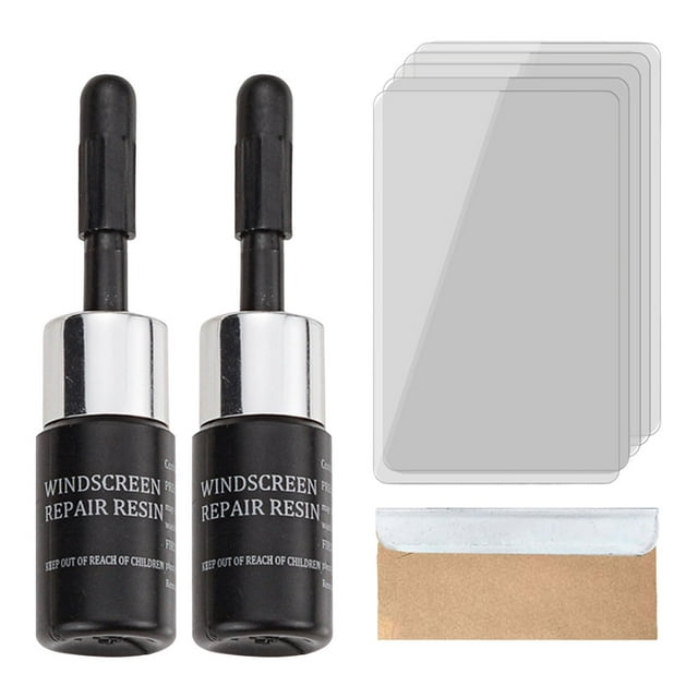 Kit de reparación de grietas de parabrisas de coche, 2 piezas, líquido reparador de vidrios de ventanas, reparación de grietas, relleno de nanofluido, herramienta de bricolaje para Negro