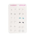 thumbnail image 3 of Juego de 12 pares de pendientes de plata, pendientes sencillos que combinan con todo, estilo de moda para mujeres estudiantes, pendientes pequeños populares, 3 of 5