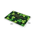 thumbnail image 3 of Happy St. Patrick's Day Door Mat Green Shamrock Clover Print Front Door Mat Felt Doormat for Indoor Outdoor Kitchen Home Decor, 16x24in, 3 of 6