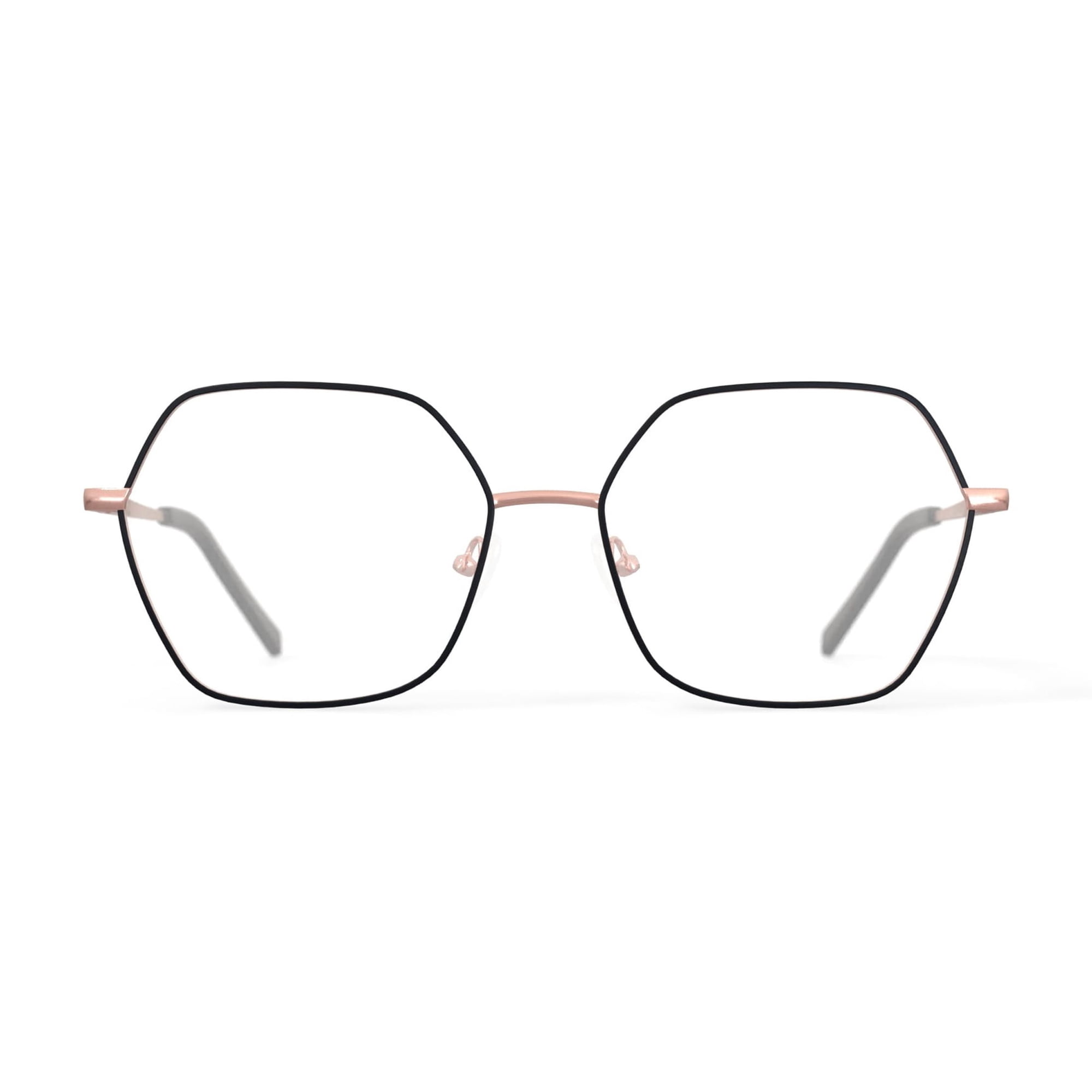 Keo Women’s Koda Oversized Prescription Eyeglasses with Case, Rose Gold/Black