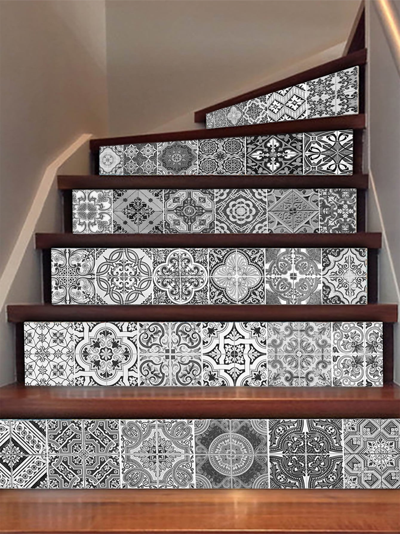 3D Stair Stickers Decals Brick Staircase Decals Removable Tile Stair Risers Decals Decor Peel and Stick Bakeplash Decals for Stair 39.3Inch x 7.08Inch