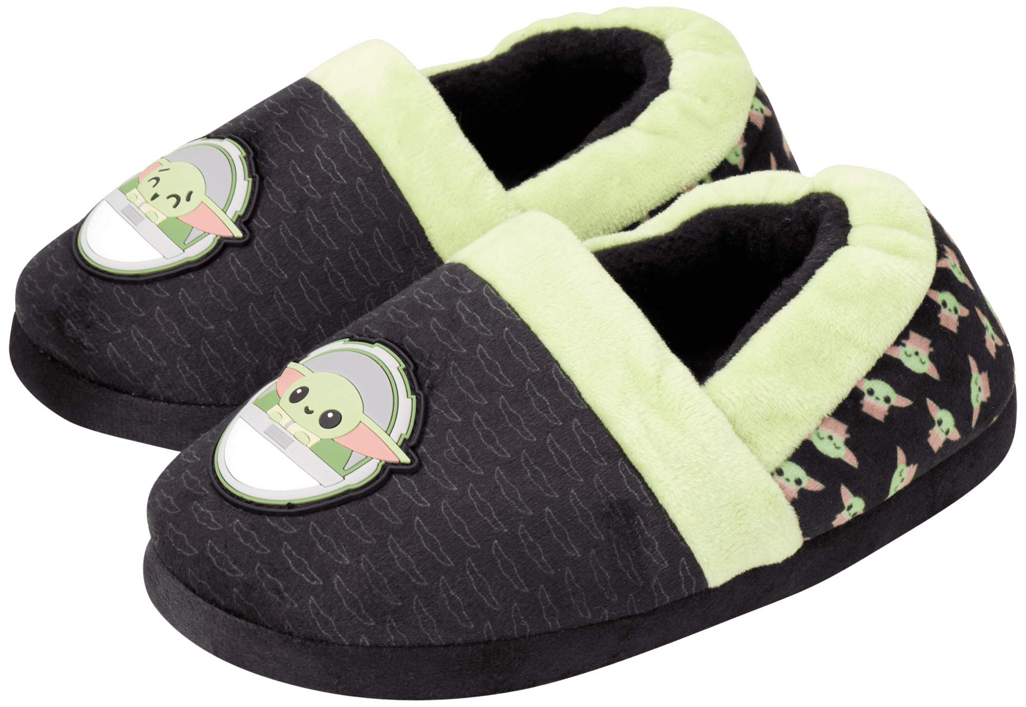 Disney Boys' Star Wars Slippers Mandalorian Baby Yoda Fuzzy Slippers