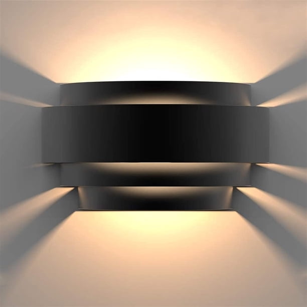 Apliques de pared Lámpara de interior Lámpara de pared moderna Iluminación Downlight negro para sala de estar Dormitorio Pasillo Pasillo, atenuación tricolor (bombilla incluida)