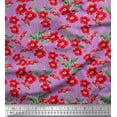 thumbnail image 1 of Soimoi Moss Georgette Fabric Leaves & Primrose Floral Decor Fabric Printed Yard 42 Inch Wide, 1 of 3