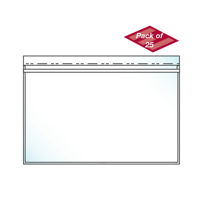 EnvyPak Clear Presentation Envelope Holds Large Format Documents -  Resealable Tape - Holds 13.5 X 21 Insert - Pack of 25 