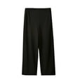 thumbnail image 2 of Antinious Womens Solid Casual Wide Leg High Waisted Pants with Pockets,Winter Pants for Women,Pajama Pants Women,Black,XL, 2 of 3