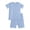 Blue A, variant on Kids Summer Set Bamboo Fiber Children's Summer Wear - Lightweight Short Sleeve Shorts Set for Boys Girls 9M-7Y