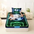 thumbnail image 4 of Erosebridal Football Sport Games Twin Sheet Sets,Cartoon Soccer Court Print Bedding For Kids Boys 3-Piece, 4 of 6