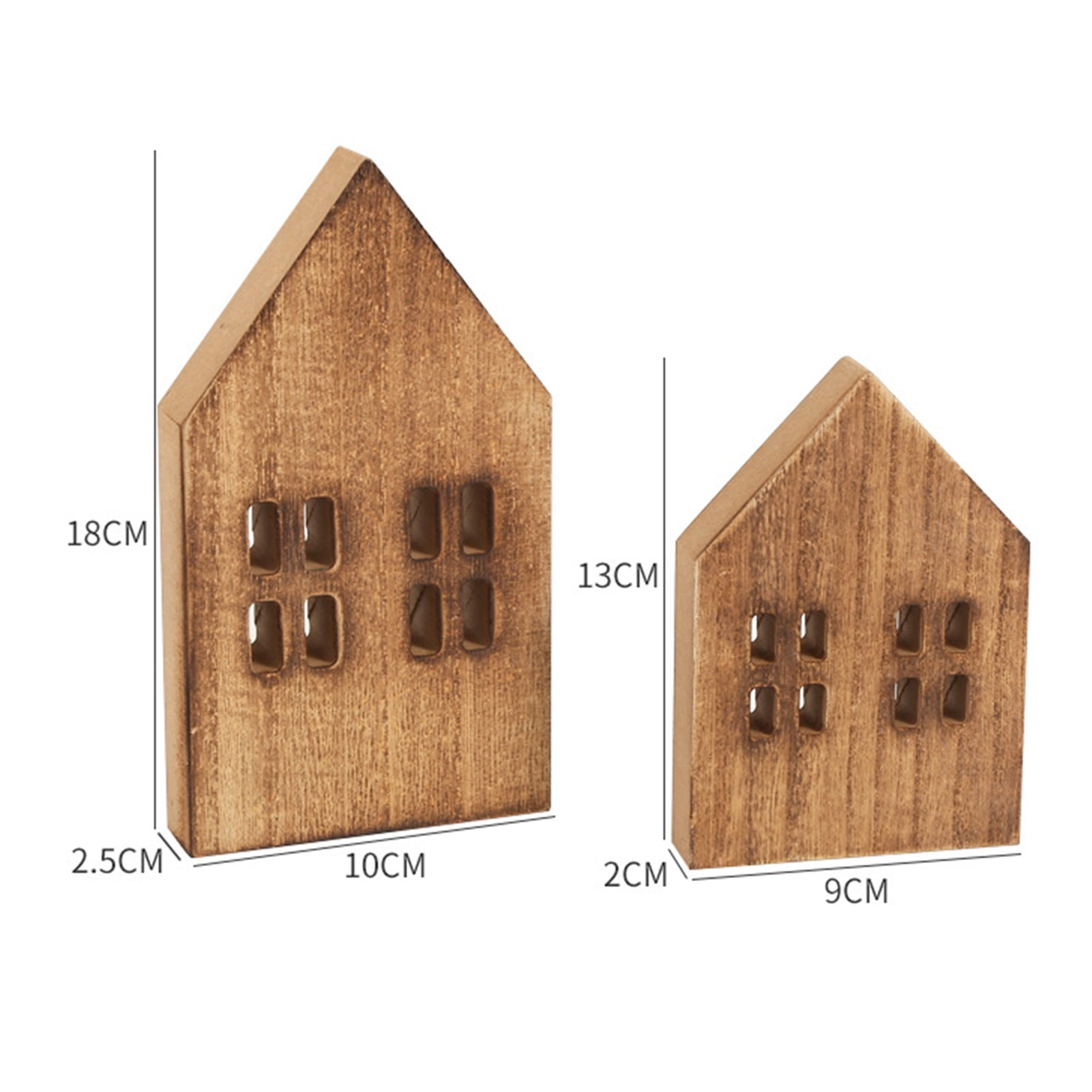 Deyuer Wood Craft Eco-friendly Unique Design No Glitch Nordic Style Miniature Christmas Decor Good Texture Small House Wooden Craft Household Supply