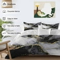 thumbnail image 5 of Black Marble Twin Size Comforter Set, Vintage Abstract Gradient Black White Marble Gold Crack Bedding for All Seasons, 4 Pcs Bed Set, 1 Quiltcover (68"x86") ,1Sheet(67"x116"), 2Pillowcases (30"x20"), 5 of 9