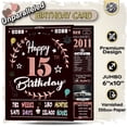 thumbnail image 2 of Tarjeta de cumpleaños de 2011, negra y dorada, 15 cumpleaños, 2 of 7
