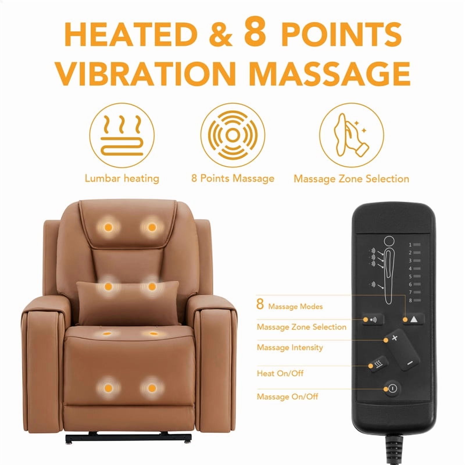 CHITA Lift Recliner with Heat and Massage for Elderly, Saddle
