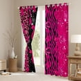 thumbnail image 3 of Feelyou Glitter Fashion Bowknot Blackout Curtains Set of 2 (52x84 Each), Pink Zebra Leopard Print Window Curtains, Dreamy Stars Galaxy Curtains and Drapes, Black Out Curtains Decor, 3 of 6