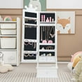 thumbnail image 2 of Costway Kid Freestanding Jewelry Armoire 2-in-1 Full Length Mirror Storage Drawer White, 2 of 10