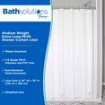 thumbnail image 2 of Kenney  Medium Weight Extra Long PEVA Shower Curtain Liner, 70" W x 78" H - White, 2 of 5
