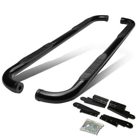 For 04-08 Ford F-150 Super Crew Cab/Lincoln Mark LT Carbon Steel 3" Side Step Nerf Bar Running Board Left+Right 05 06 07