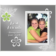 Best Friends Always have Your Back! Picture Frame | Holds 3.5 x 5 Photo | Innovative Front-Load Design | White