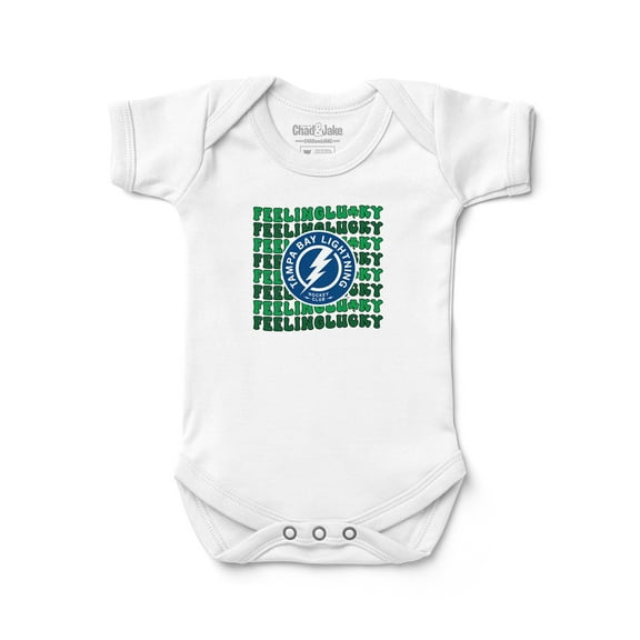 Newborn Chad & Jake White Tampa Bay Lightning Feeling Lucky Bodysuit