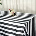 thumbnail image 3 of BalsaCircle 90" x 156" Black White Satin Stripes Rectangle Tablecloth Dining Linens, 3 of 6