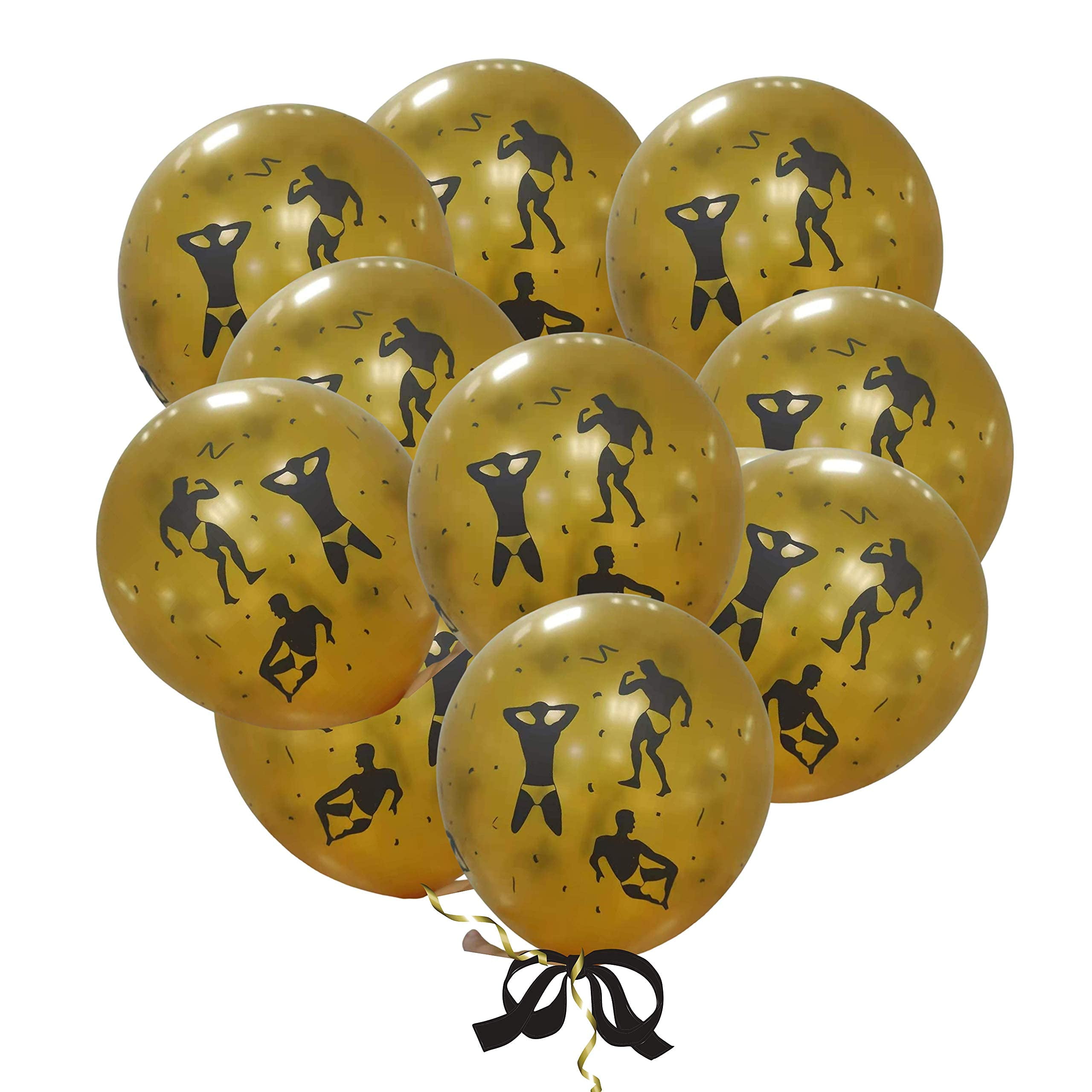 Bachelorette Party Decorations Stripper Latex Balloon I Pack of 12 - Naughty Pole Dancer 12 inch Balloons Gender Reveal Divorce Parties | Girls Night Out Bridal Shower Supplies Gag Gift Favors Gold