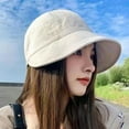 thumbnail image 4 of sunsanly Women Baseball Hat Large Brim Face Protection Adjustable Drawstring Anti-UV Block Sunlight Foldable Solid Color Gardening Travel Sun Cap, 4 of 7