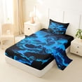 thumbnail image 2 of Feelyou Ghost Dragon Animal Twin Sheet Sets for Kids Boys Girls, Volcano Mountain Bedding, Black Blue, 3pcs, 2 of 5