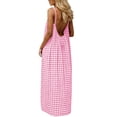 thumbnail image 6 of TKYCMSUAKI Womens Plus Size Dresses Spaghetti Straps Halter Tank Maxi Dress Trendy Plaid Sundress Summer Casual Beach Dress, 6 of 8