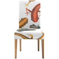 thumbnail image 2 of RYLABLUE Redyellow and Black Lizard Pattern Stretch Chair Cover Protector Seat Slipcover for Dining Room Hotel Wedding Party Set of 6, 2 of 5