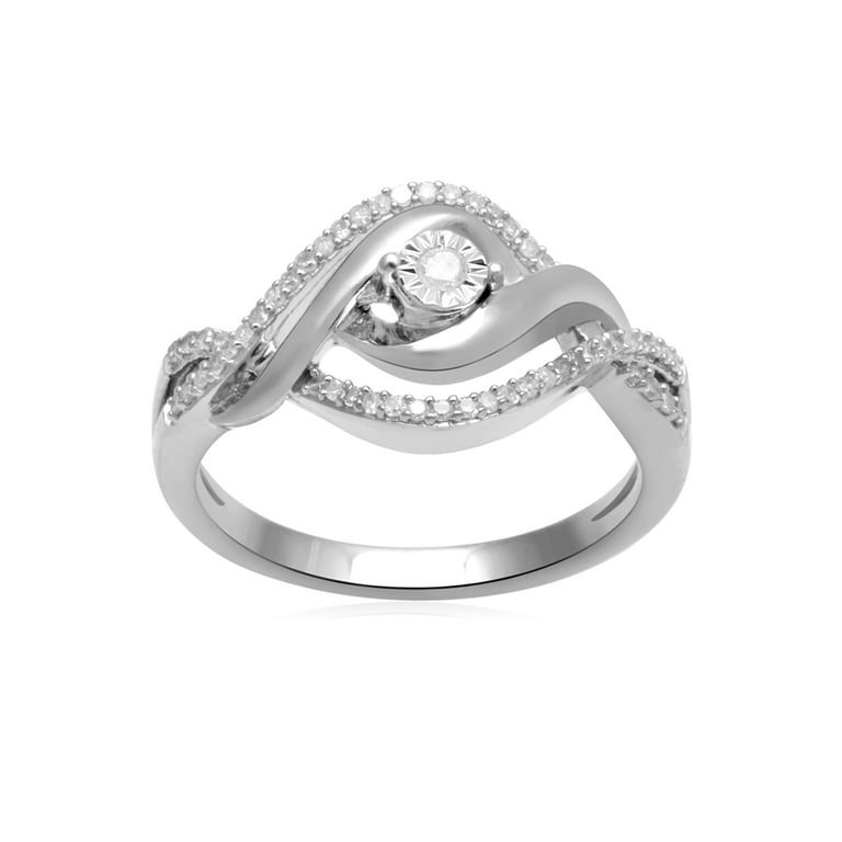 Sterling Silver White Ice Infinity Knot Diamond Ring Sterling Silver White Ice Infinity Knot Diamond Ring