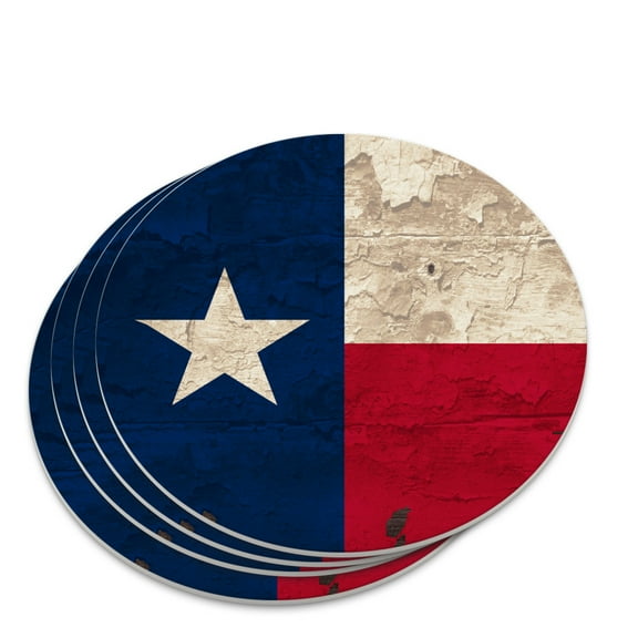 Rustic Texas State Flag Distressed USA Novelty Coaster Set