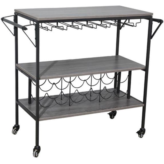 O'force Wine Rack Cart with Glass Holder