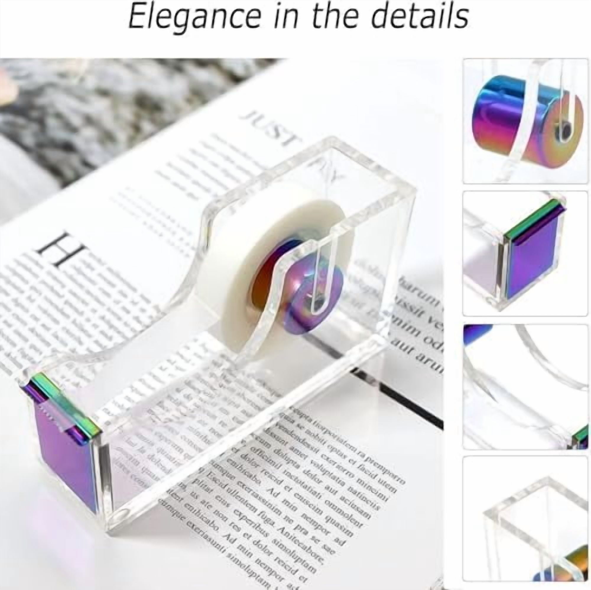 Desk Organizers and Accessories Set with 360-Degree Rotating Pen Holder, Acrylic Stapler, Tape Holder, Staple Remover, Binder/Paper Clips Kit, Scissor and 1 Box of Staples