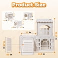 thumbnail image 4 of Petyoung Large Bunny Cage Indoor, Wooden Rabbit Hutch House with Ramp & Multi-Room, Guinea Pig Hideout Bunny Castle, for Rabbits Hamsters Small Pet, 4 of 7