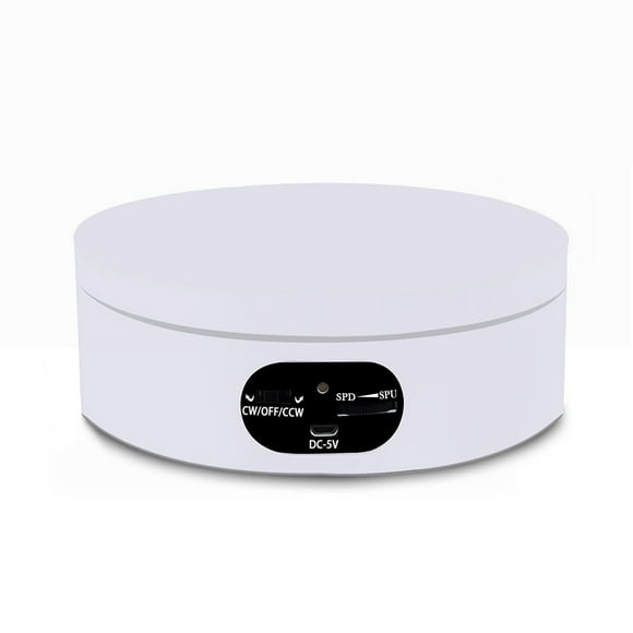 Turntable Electric, 360 degree turntable with sliding speed adjustment, 360 turntable photography, turntable for photography for product, jewellery, watch presentations, 16CM white