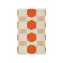 Yayeee Blank Wall Plate Cover 1-Gang 4.5"x2.7" Home Unused Decorative Outlet, Orange Geometric Circles