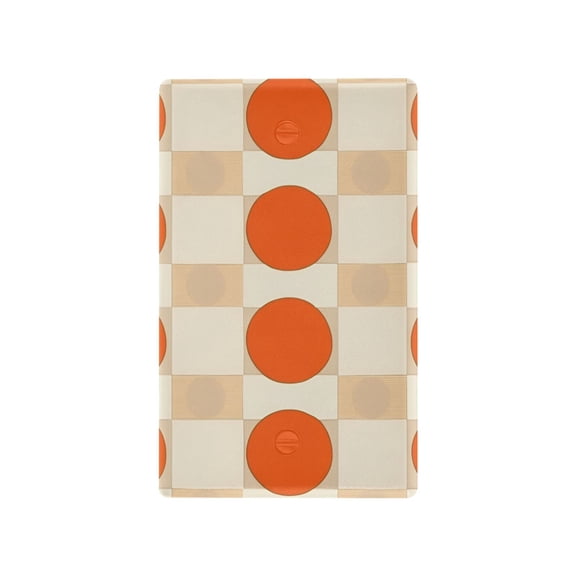Yayeee Blank Wall Plate Cover 1-Gang 4.5"x2.7" Home Unused Decorative Outlet, Orange Geometric Circles