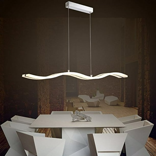 Modern Acrylic Wave Shape White LED Pendant Light Kitchen Island Light